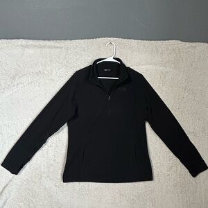 THE NORTH FACE WOMENS LARGE Black FLEECE 1/4 ZIP BASIC PULLOVER Outdoor